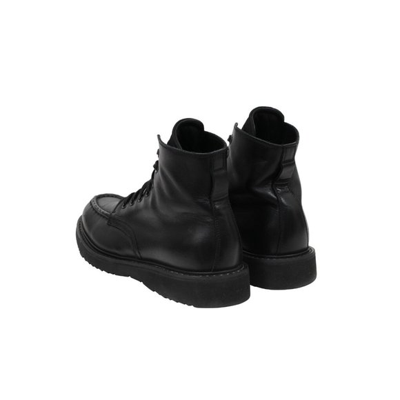 Prada Mens Combat Half Ankle Boots US8.5 UK 7.5 Black Leather Square Toe Lace Up - Picture 5 of 11